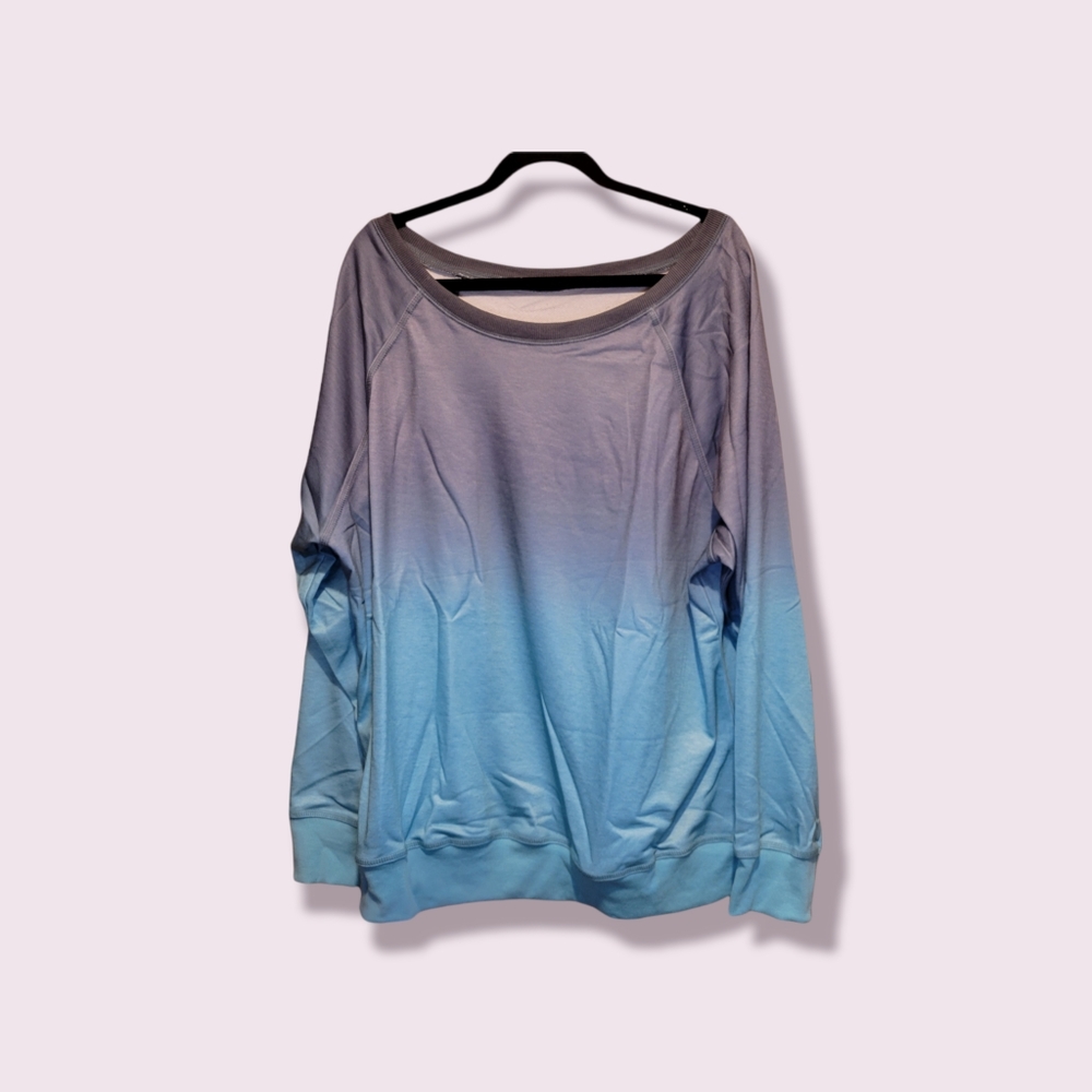 Gray and Blue Ombre Women's Sweater